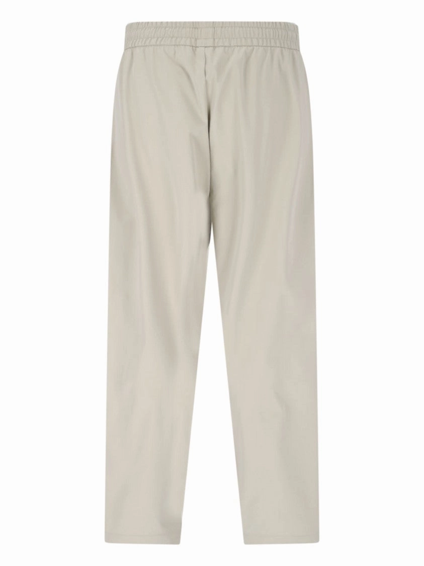 Beige Athletic Pants With Logo And Zip Detail