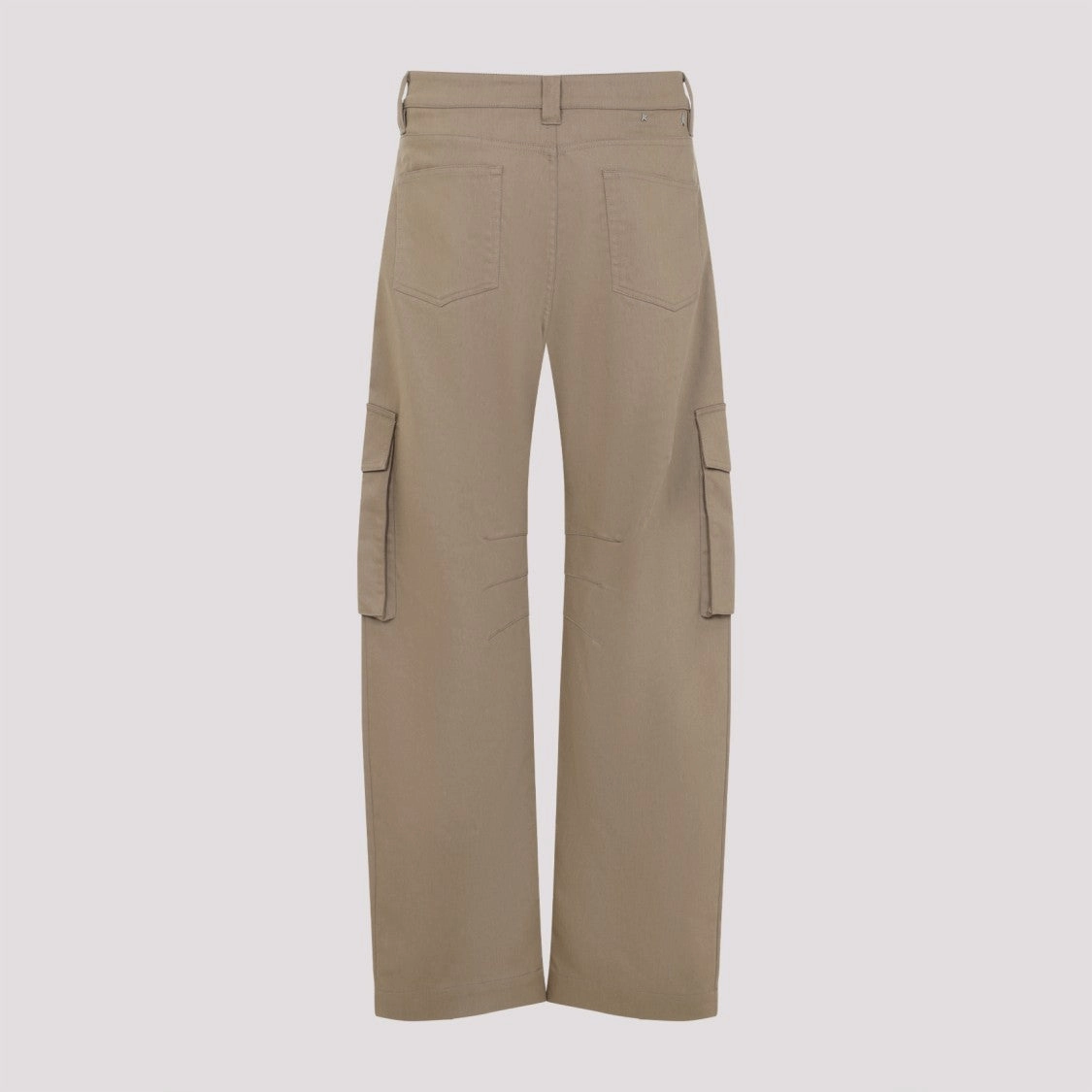 Beige Cotton Cargo Pants