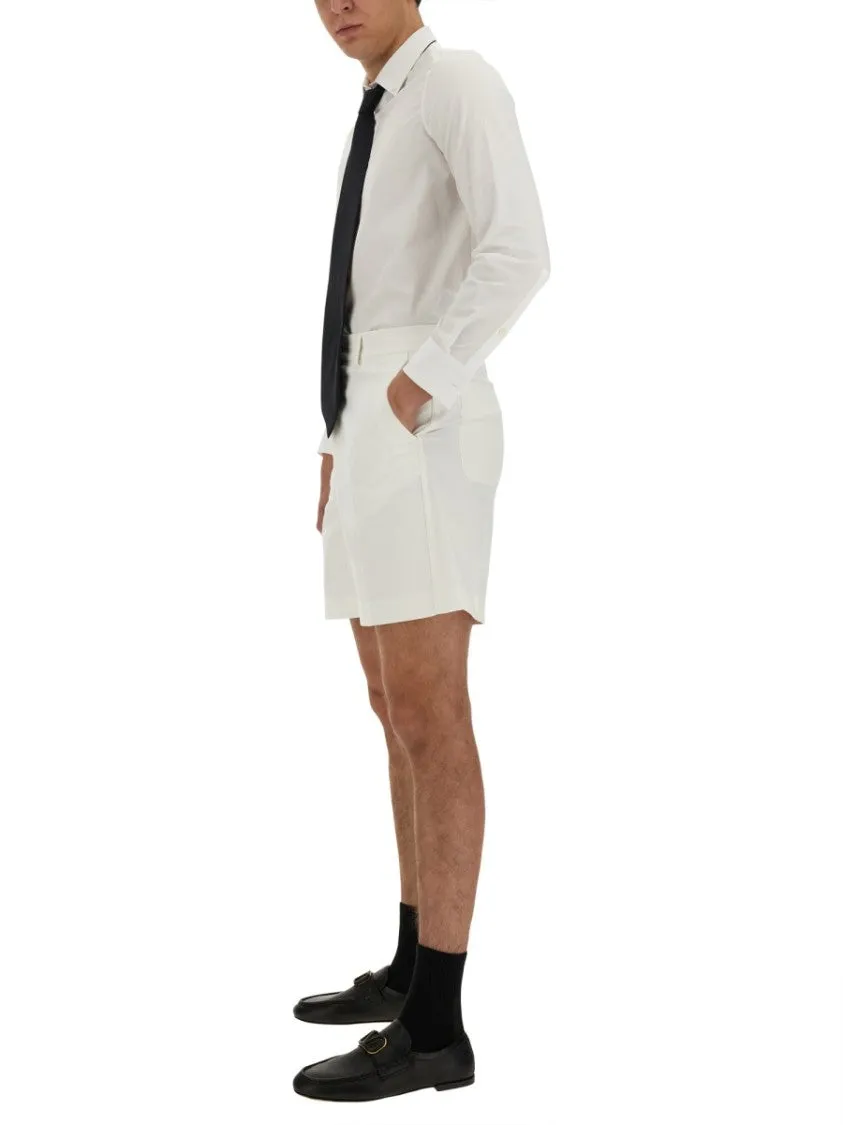 Bermuda Shorts With Rubberized V Detail