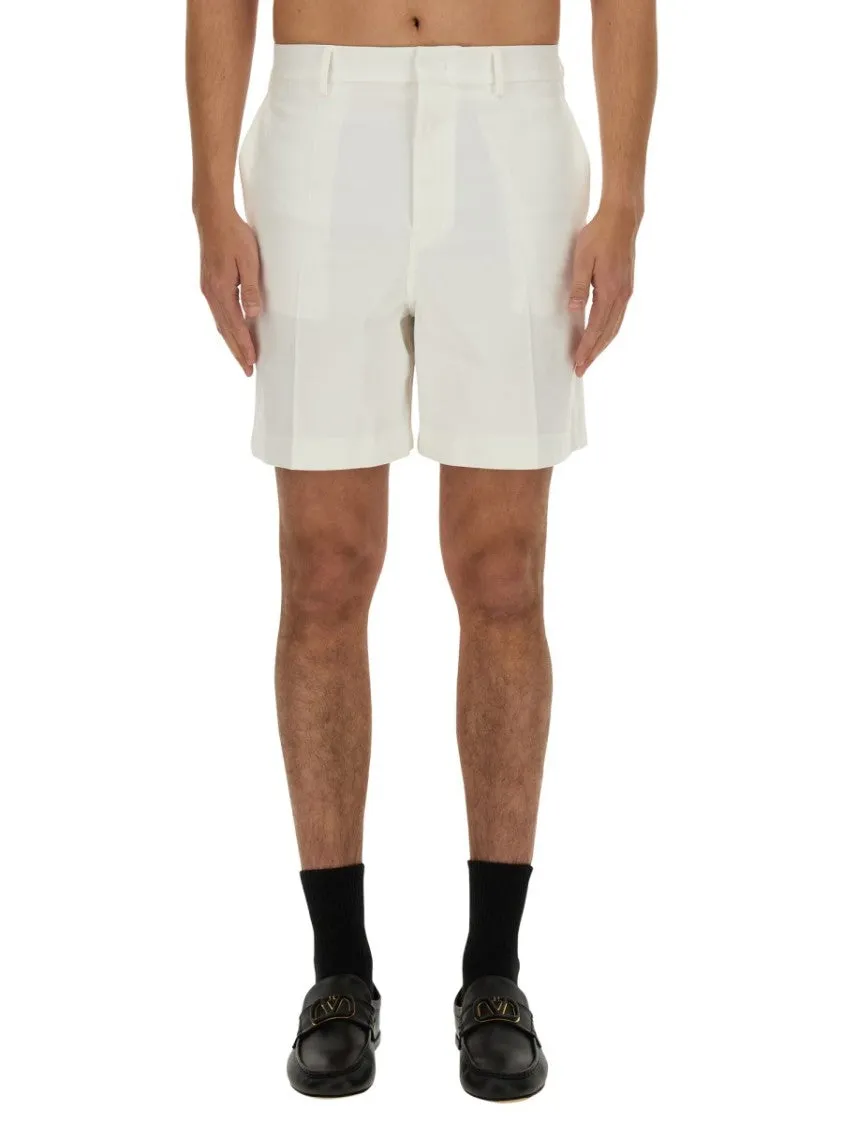 Bermuda Shorts With Rubberized V Detail