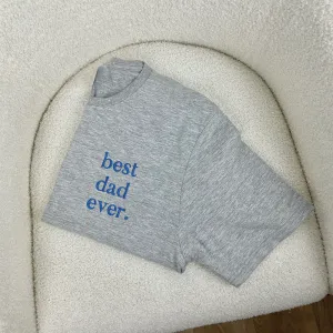 Best Dad Ever Heather Grey/ Blue Embroidered Pocket Logo T-shirt dad hats promo code