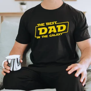 Best Dad Star Galaxy Black T-Shirt mens dad clothes online