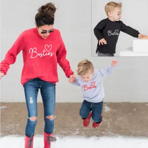 Besties Large Logo Mum & Kid Matching Sweaters (MRK X) maternity wear outlet