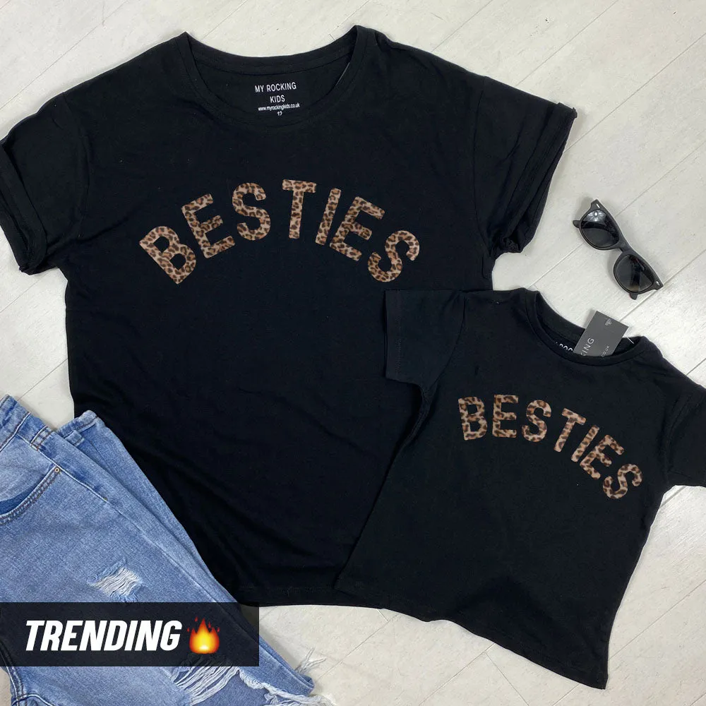 Besties Leopard Matching Black T-Shirts (MRK X) maternity leggings online