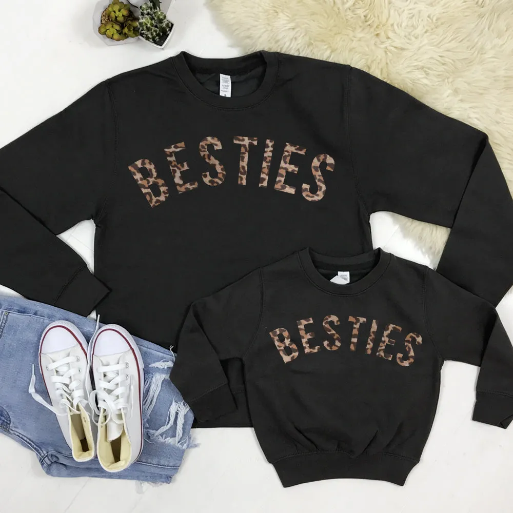 Besties Leopard Matching Sweatshirts (MRK X) baby bump outfits discount