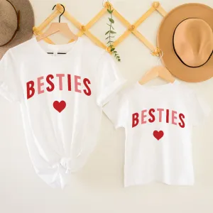 Besties Love Hearts Mum & Kid Matching T-Shirts discount mum dresses