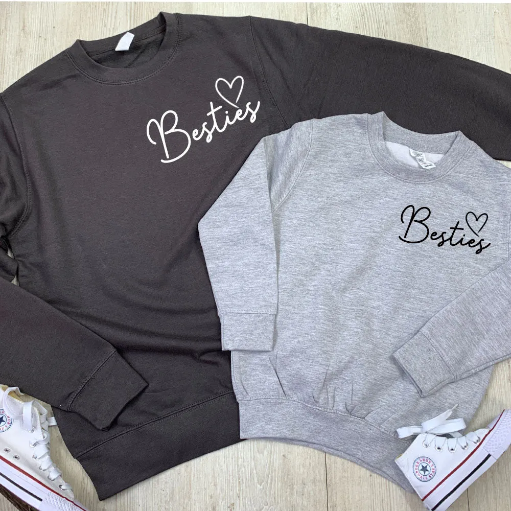 Besties Mini Logo Mum & Kid Matching Sweaters (MRK X) baby bump outfits discount