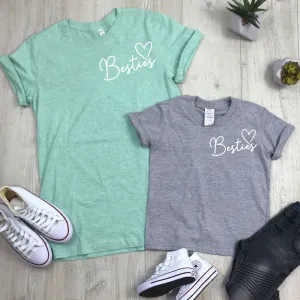 Besties Mini Logo Mum & Kid Matching Tees (MRK X) discount mum dresses