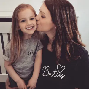 Besties Mini Logo Mum & Kid Matching Tees (MRK X) discount mum dresses