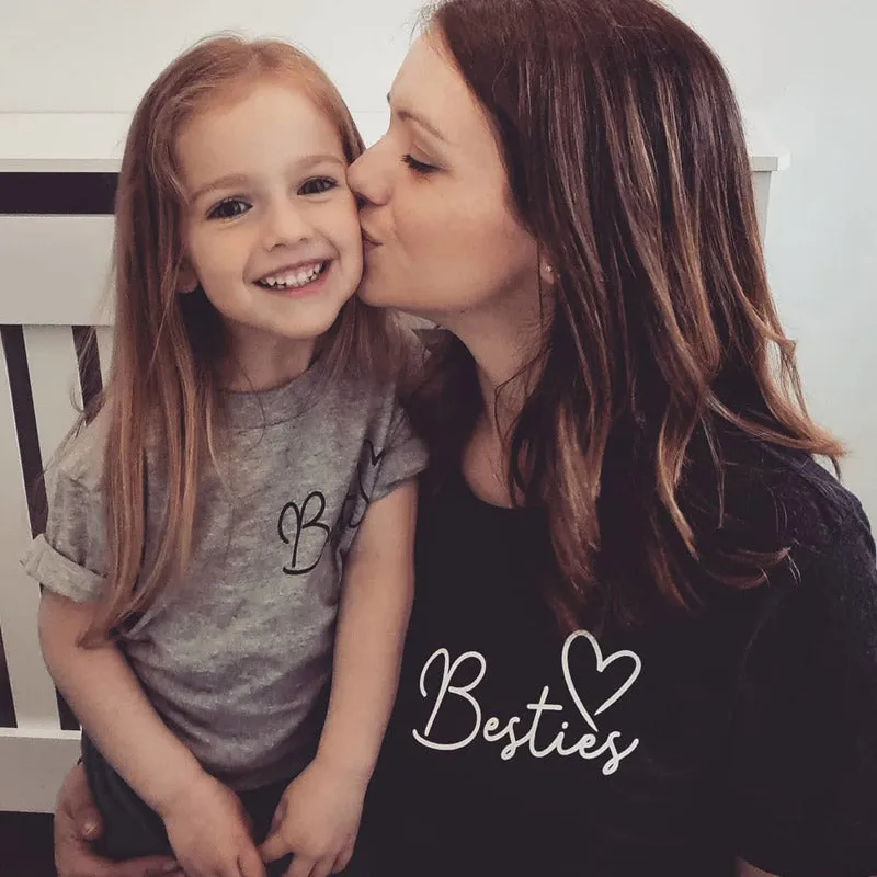 Besties Mini Logo Mum & Kid Matching Tees (MRK X) discount mum dresses