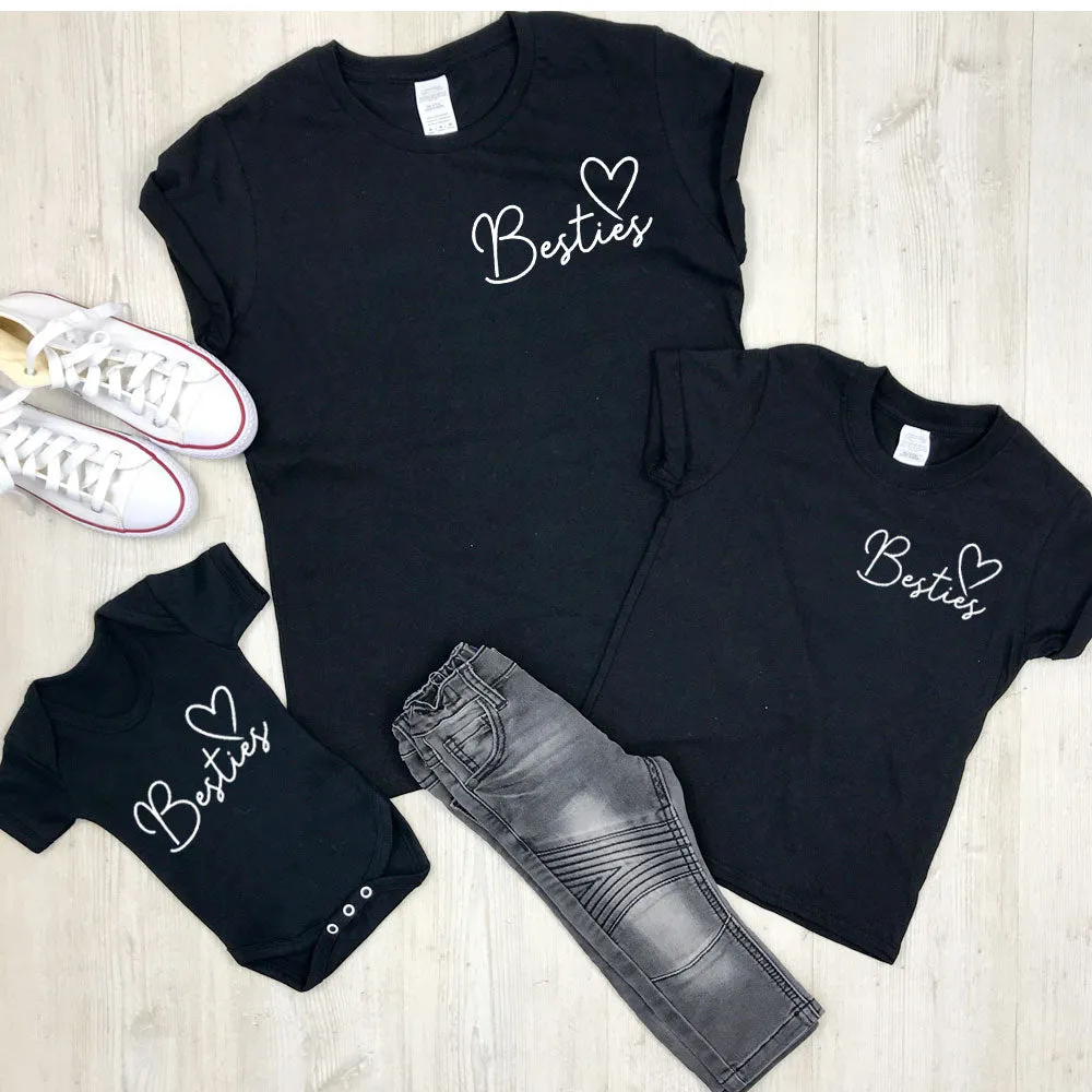 Besties Mini Logo Mum & Kid Matching Tees/Vests (MRK X) nursing tops best deals