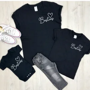 Besties Mini Logo Mum & Kid Matching Tees/Vests (MRK X) nursing tops best deals