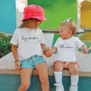 Big & Little Cousin Script Kids T-Shirt girls pajamas promo
