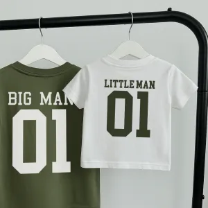 Big Man & Little Man Matching Green/White T-Shirts dad bod shirts discount