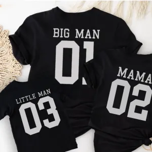 Big Man, Mama & Little Man Matching Black T-Shirts daddy outfits clearance