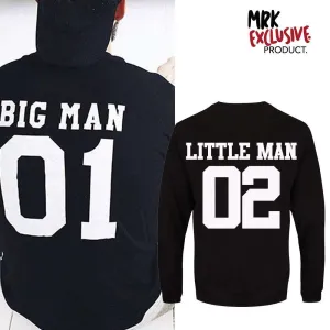 Big Man/Little Man Dad & Son Matching Black Sweatshirts (MRK X) daddy outfits clearance