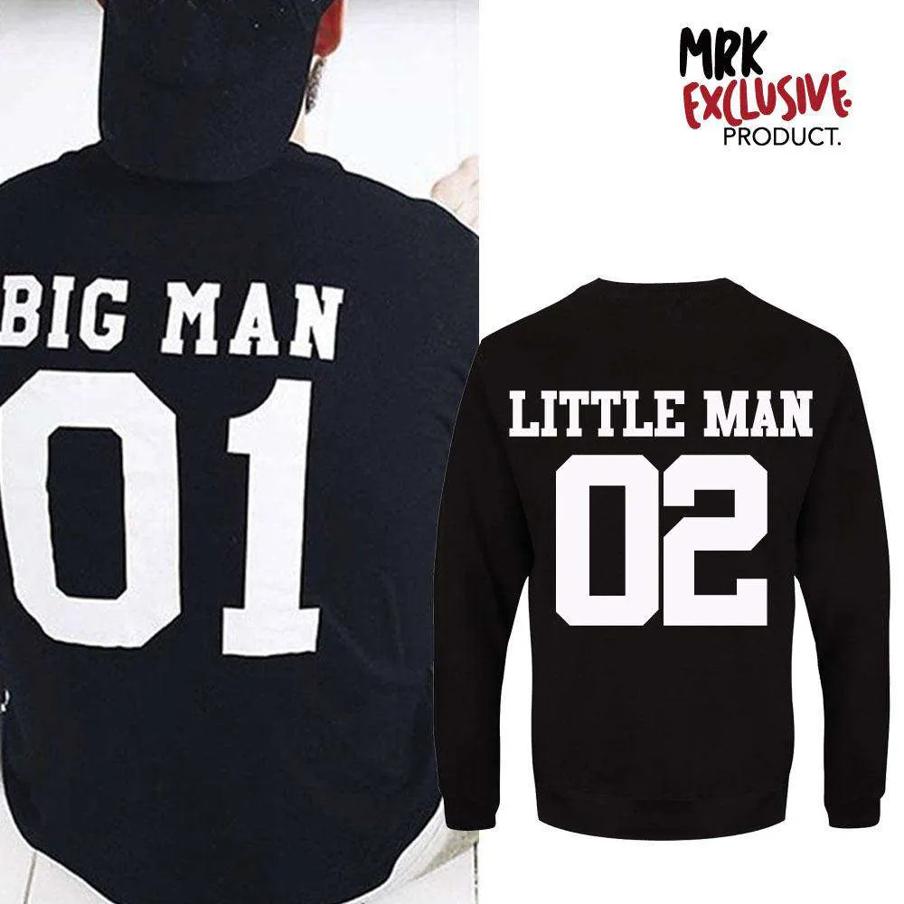 Big Man/Little Man Dad & Son Matching Black Sweatshirts (MRK X) daddy outfits clearance