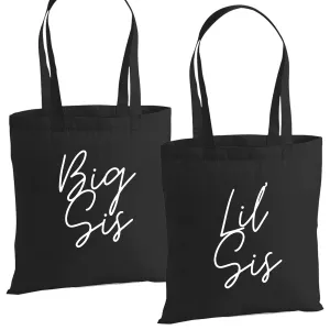Big Sis & Li' Sis Matching Black Tote Bag Set (2 Pack) nursing tops best deals