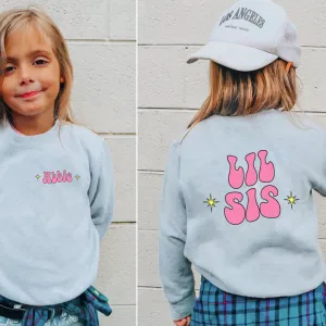 Big/Lil Bro & Sis kids Personalised Heather Grey Sweatshirts girls skirts clearance