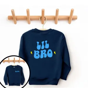 Big/Lil Bro & Sis kids Personalised Navy Sweatshirts boys fashion clearance