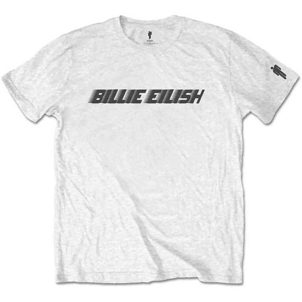 Billie Eilish Kids T-Shirt: Black Racer Logo (Sleeve Print) boys wear best deals