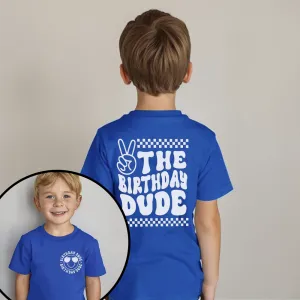 Birthday Dude Front & Back Graphic Kids Tee boys apparel promo code