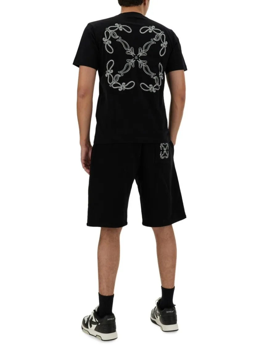 Black Bermuda Shorts With Logo Detail