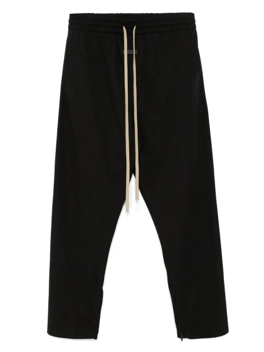 Black Cropped Track Pants