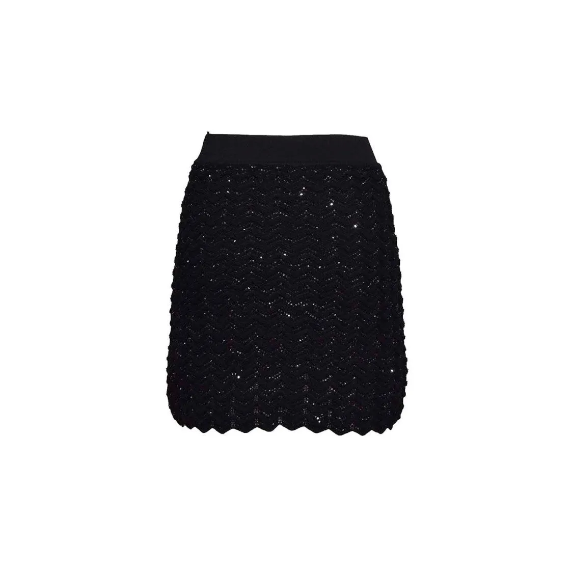 Black Sequined Viscose Skirt