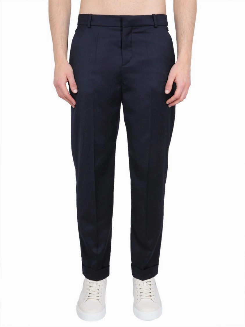 Black Wool Straight Leg Pants