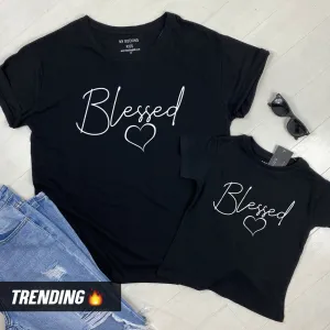 Blessed Matching Black T-Shirts (MRK X) maternity leggings online