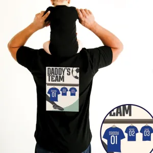 Blue Daddy's Team Poster Back Graphic T-shirt dad bod shirts discount