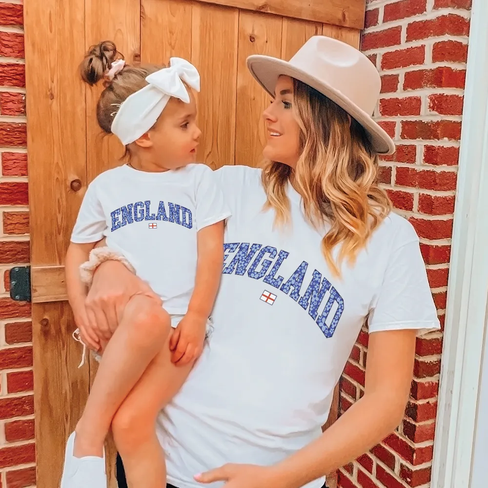 Blue Floral England Matching White T-shirts pregnancy jeans best price