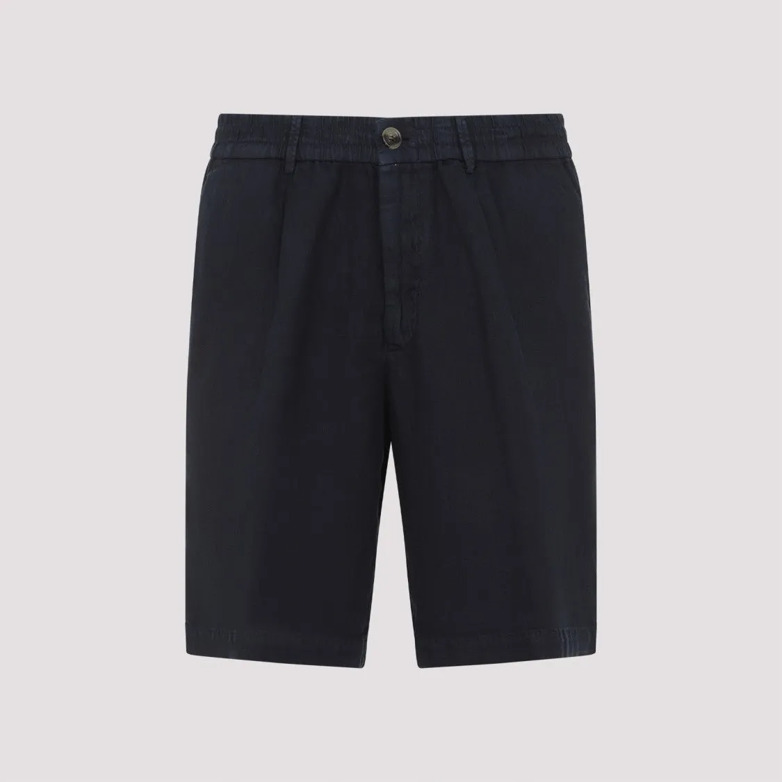 Blue Linen Bermuda