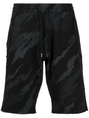 Bonsai Forest-Print Cotton Shorts cheap mens pants online