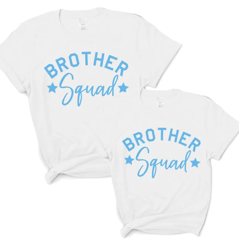 Brother Squad Star T-Shirts White/Sky boys outfits online store