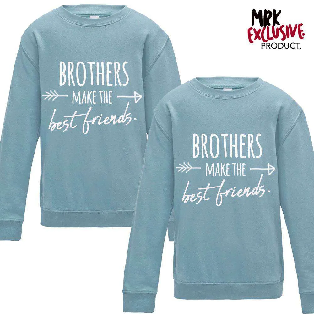 Brothers Make Best Friends Matching Pastel Blue Sweaters (MRK X) boys outfits online store