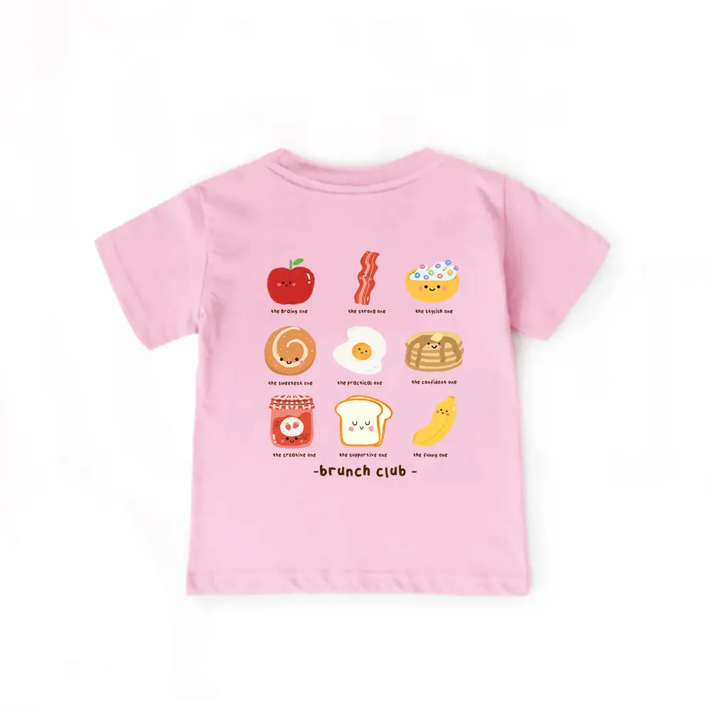 Brunch Club Kids Front & Back Graphic T-Shirt girls pajamas promo