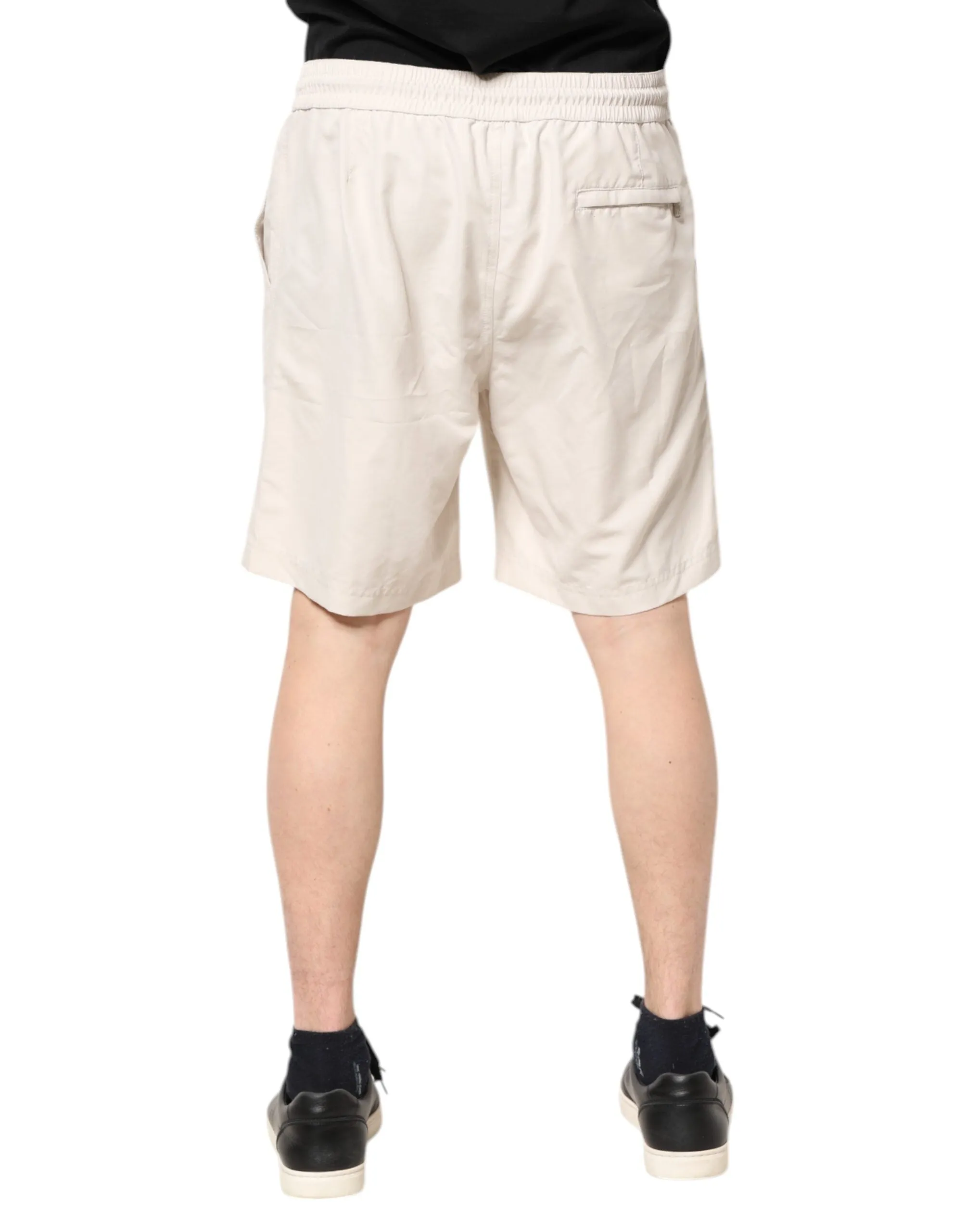 Brunello Cucinelli ivory Logo Men Bermuda SweatMen's Men's Shorts