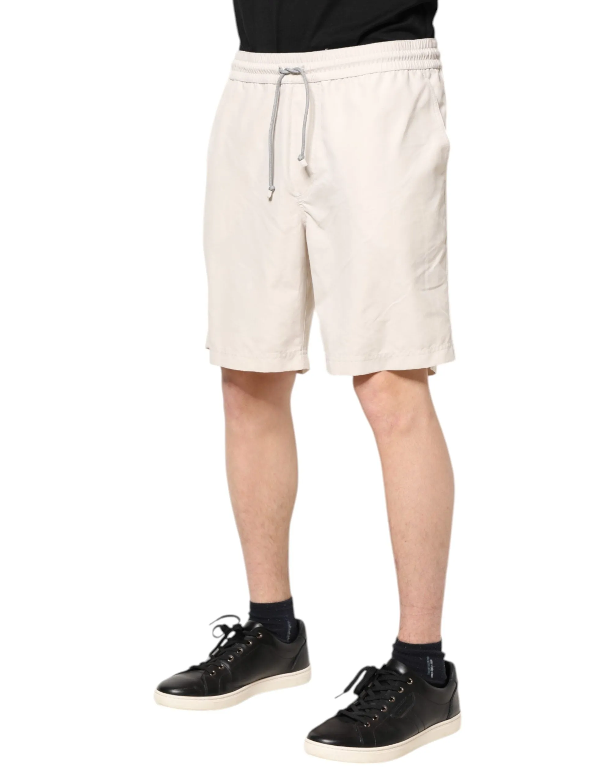 Brunello Cucinelli ivory Logo Men Bermuda SweatMen's Men's Shorts