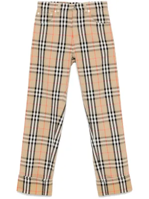 Burberry Check-Print Trousers cheap bottoms online shop