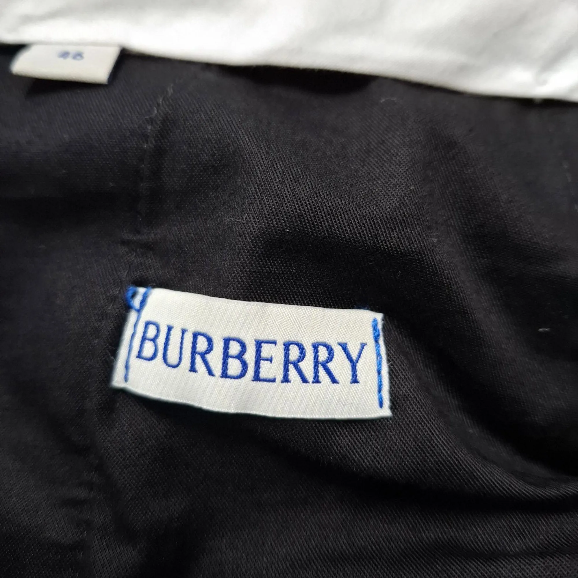 Burberry Straight Leg Checkered Pants in Black Wool