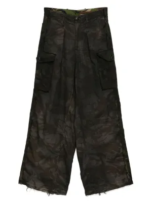 Camouflage-Print Cargo Trousers cheap bottoms online shop