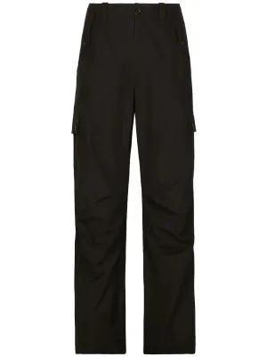 Cargo-Pocket Logo-Plaque Cotton Trousers cheap bottoms online shop
