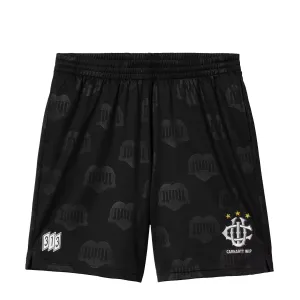 Carhartt WIP Harttes Football Short Heart Train Jacquard / Black mens shorts outlet store