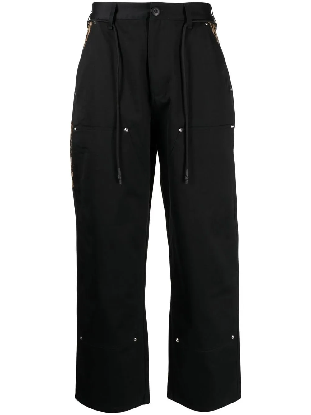 Carpenter Leopard-Print Trim Trousers cheap bottoms online shop