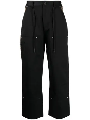 Carpenter Leopard-Print Trim Trousers cheap bottoms online shop