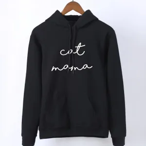 Cat Mama Retro Script Hoodie mum jeans promo