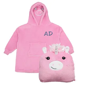 ChangeIn2 Fleece Embroidered Initial Hoodie/Soft Toy discount girls tops