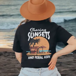 Chasing Sunsets & Feral Kids Back T-Shirt pregnancy jeans best price